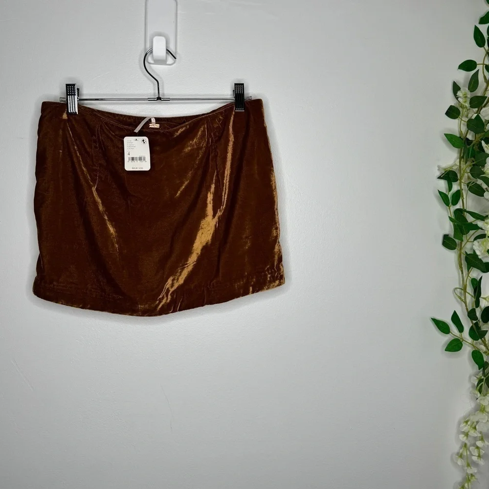 Free People Annalise Velvet Mini Skirt